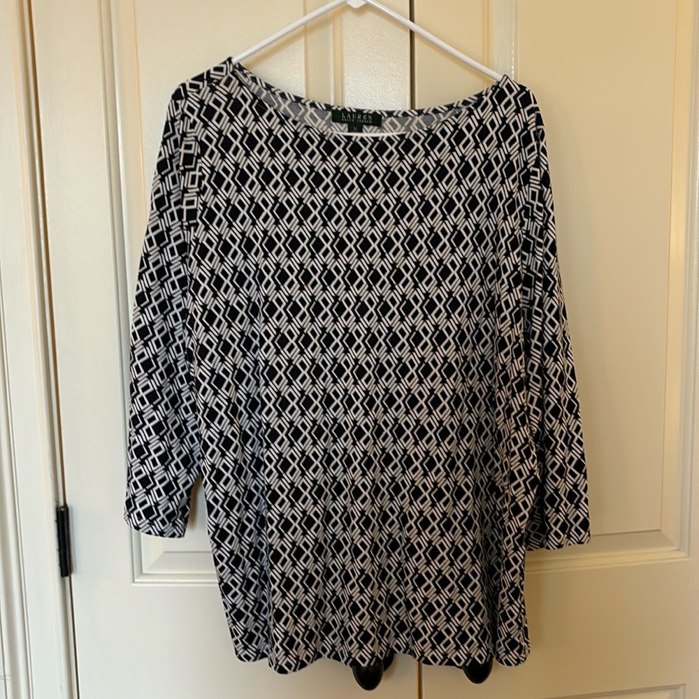 Lauren Ralph Lauren Women’s cotton 3/4 sleeve top